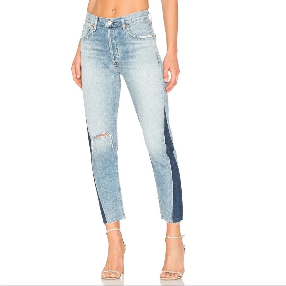 Citizens of Humanity Liya High Rise Classic Fit Crop Shadow Side Seam Jeans